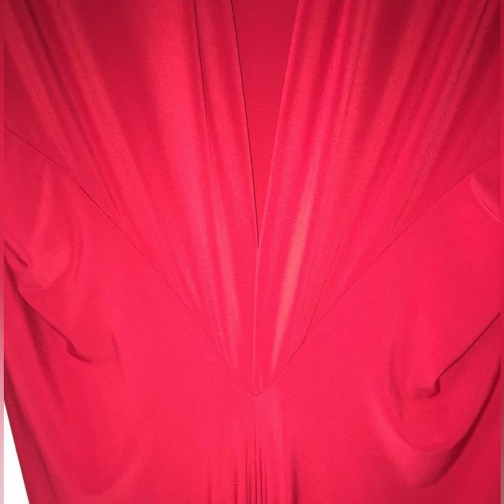 Cherry red long flowing cocktail dress x-large - Picture 7 of 10